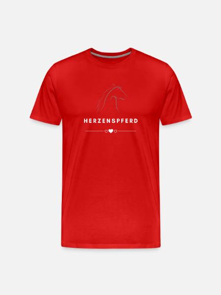 Einzigartige Herzenspferd-Handzeichnung - Männer Premium Bio T-Shirt - Rot