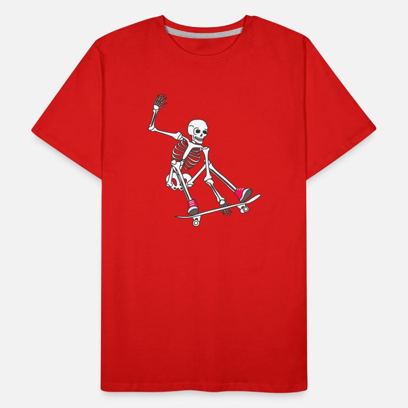Funny Skeleton Skateboarding Men's Premium Organic T-Shirt