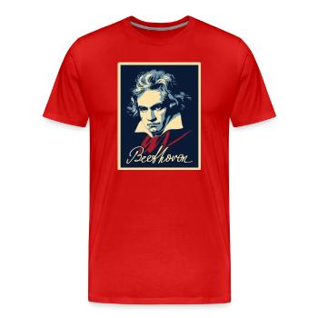 Beethoven - Männer Premium Bio T-Shirt - Rot - Vorne - Damien (186cm)
