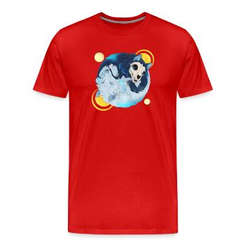 Blue Ink Spirits - Tao Wolves Shadow & Light 2 - Men's Premium Organic T-Shirt - red - Front - Damien (186cm)