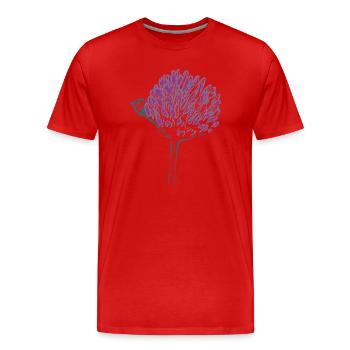 Blühender Klee Kleeblüte Glücksklee - Männer Premium Bio T-Shirt - Rot - Vorne - Damien (186cm)