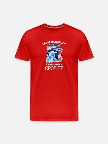 Grömitz Spruch - Männer Premium Bio T-Shirt - Rot
