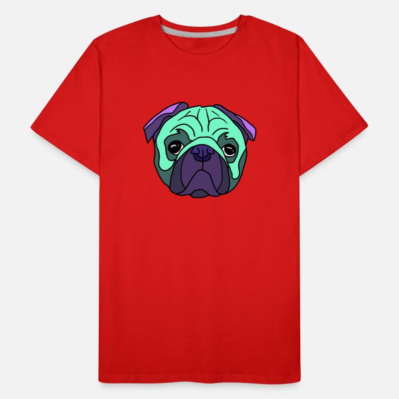 Mint Pug Kopf PopArt mobs  Männer Premium Bio T-Shirt
