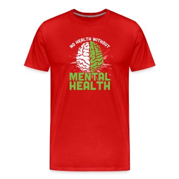 Cerveau Pas de santé sans santé mentale - T-shirt bio Premium Homme - rouge - Devant - Damien (186cm)