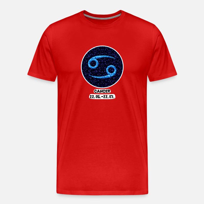 Cancer 22.06.-22.07. - Männer Premium Bio T-Shirt - Rot