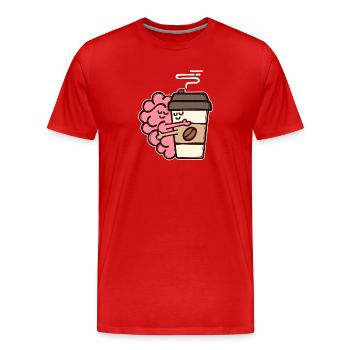 Café Boire des grains de café Amateurs de café - T-shirt bio Premium Homme - rouge - Devant - Damien (186cm)
