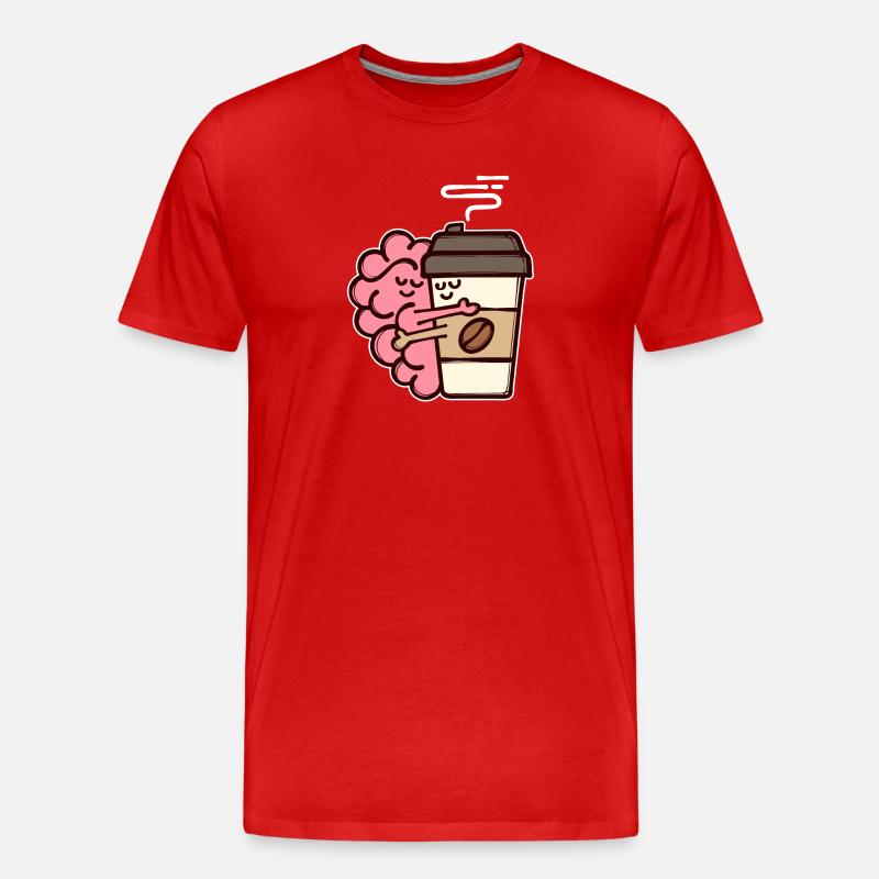 Kaffee Trinken Kaffeebohnen Kaffeeliebhaber - Männer Premium Bio T-Shirt - Rot