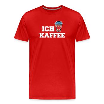 Ich Liebe Kaffee Trinken Kaffeeliebhaber Koffein - Männer Premium Bio T-Shirt - Rot - Vorne - Damien (186cm)
