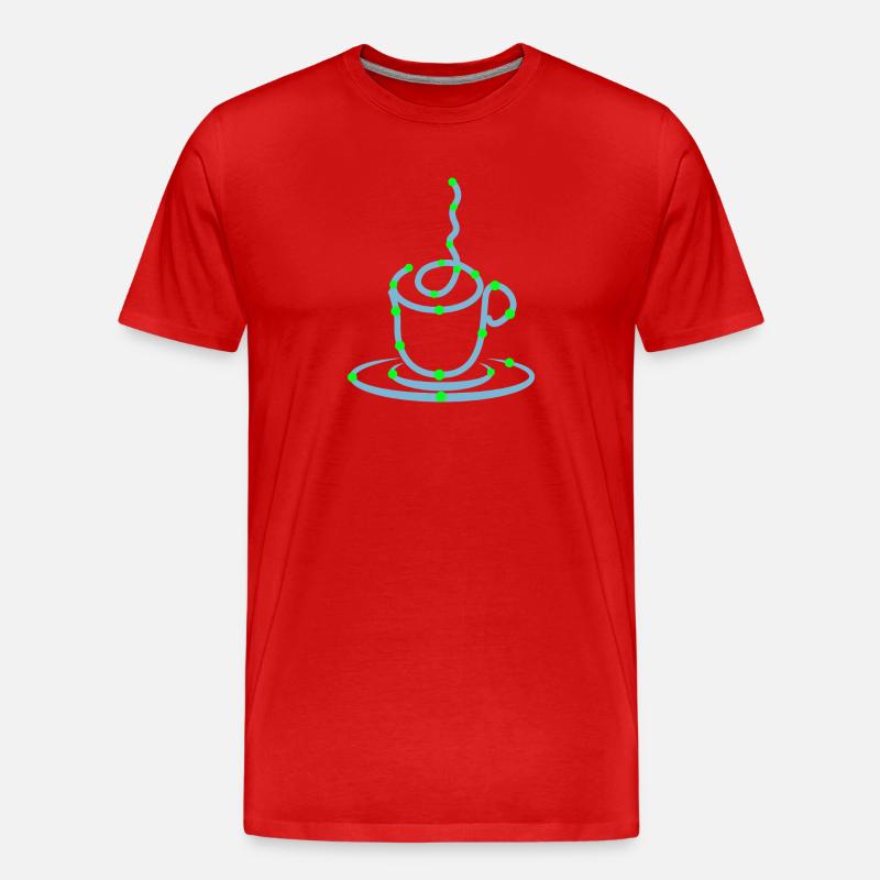 Coffee Cup Coffee Lovers Coffee Drinking - Men's Premium Organic T-Shirt - red