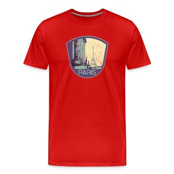 Retro-Abzeichen, Paris Frankreich ist meine Heimatstadt - Männer Premium Bio T-Shirt - Rot - Vorne - Damien (186cm)