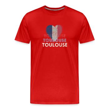 Retro-Abzeichen, Toulouse Frankreich ist meine Heimatstadt - Männer Premium Bio T-Shirt - Rot - Vorne - Damien (186cm)