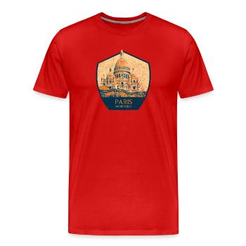 Retro-Abzeichen, Paris Frankreich ist meine Heimatstadt - Männer Premium Bio T-Shirt - Rot - Vorne - Damien (186cm)