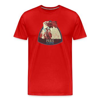 Retro-Abzeichen, Paris Frankreich ist meine Heimatstadt - Männer Premium Bio T-Shirt - Rot - Vorne - Damien (186cm)