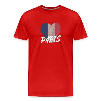 Retro-Abzeichen, Paris Frankreich ist meine Heimatstadt - Männer Premium Bio T-Shirt - Rot - Vorne - Damien (186cm)