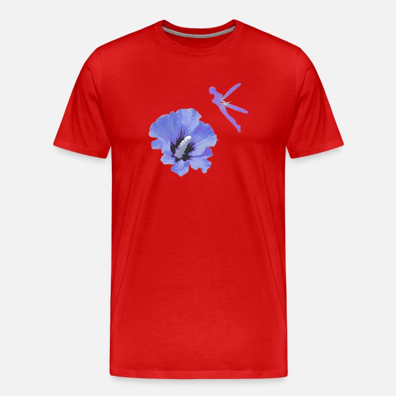 bezaubernde elfen oberteile, Hibiskusblüte - Männer Premium Bio T-Shirt - Rot