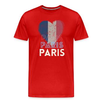 Retro-Abzeichen, Paris Frankreich ist meine Heimatstadt - Männer Premium Bio T-Shirt - Rot - Vorne - Damien (186cm)