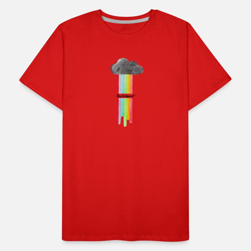 Regenbogen Wolke Tropfen Männer Premium Bio T-Shirt