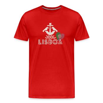 Lissabon Portugal, schöne Stadt ist meine Heimatstadt - Männer Premium Bio T-Shirt - Rot - Vorne - Damien (186cm)