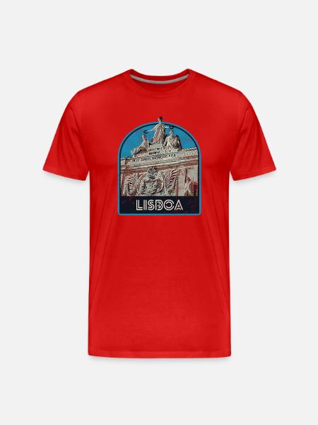 Lisbon Portugal, augusta street - Men's Premium Organic T-Shirt - red