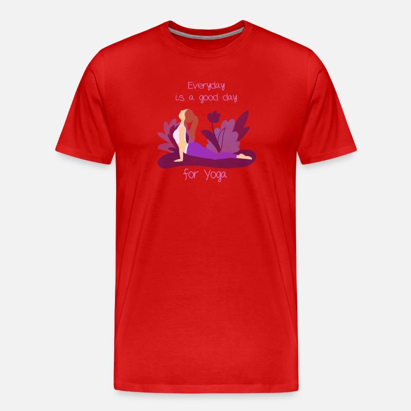 Yoga - Männer Premium Bio T-Shirt - Rot