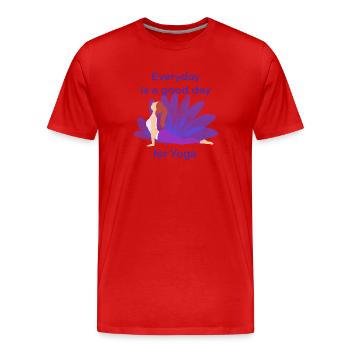 Yoga - Men's Premium Organic T-Shirt - red - Front - Damien (186cm)