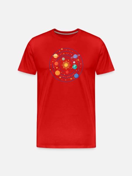 Système solaire - T-shirt bio Premium Homme - rouge