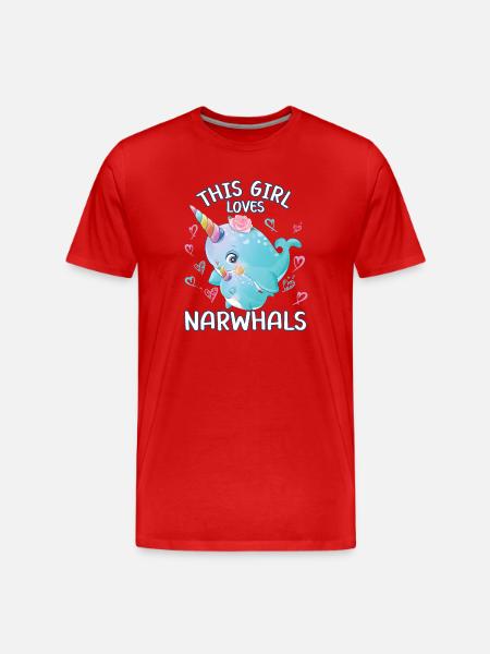 Dieses Maedchen Liebt Narwale - Männer Premium Bio T-Shirt - Rot