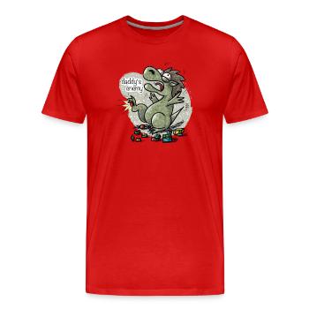 Daddys enemy - Männer Premium Bio T-Shirt - Rot - Vorne - Damien (186cm)