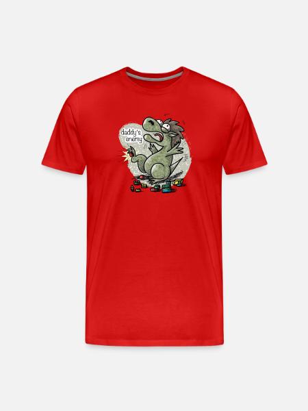 Daddys enemy - Männer Premium Bio T-Shirt - Rot