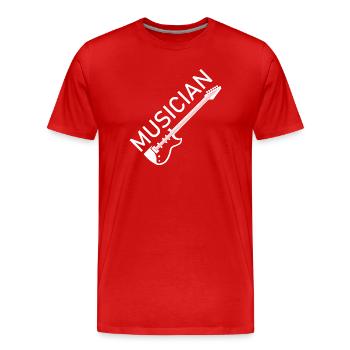 musicien musicien musicien eGuitar Band Logo icône - T-shirt bio Premium Homme - rouge - Devant - Damien (186cm)
