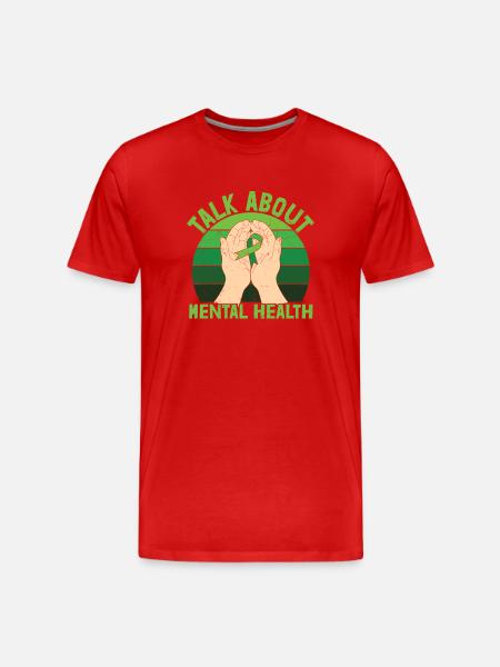Talk About Mental Health - Männer Premium Bio T-Shirt - Rot