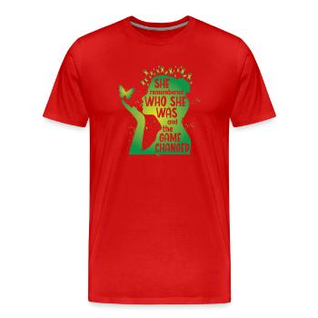 She remebered who she was - Männer Premium Bio T-Shirt - Rot - Vorne - Damien (186cm)