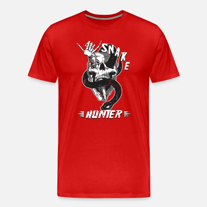 Schlangen Jäger - Männer Premium Bio T-Shirt - Rot
