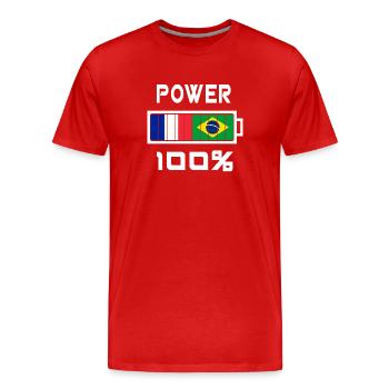 Brazil and France feed 100% - Men's Premium Organic T-Shirt - red - Front - Damien (186cm)