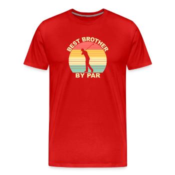 Best Brother By Par - Golfen - Männer Premium Bio T-Shirt - Rot - Vorne - Damien (186cm)