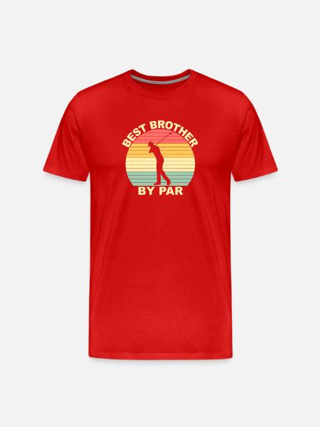 Best Brother By Par - Golfing - Men's Premium Organic T-Shirt - red