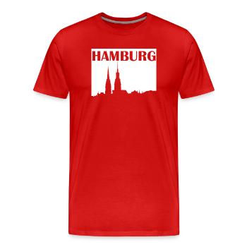 Hambourg - T-shirt bio Premium Homme - rouge - Devant - Damien (186cm)
