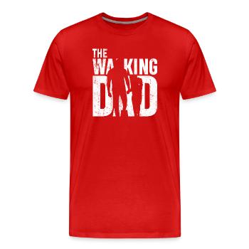 Walking With Dad Silhouette - Männer Premium Bio T-Shirt - Rot - Vorne - Damien (186cm)