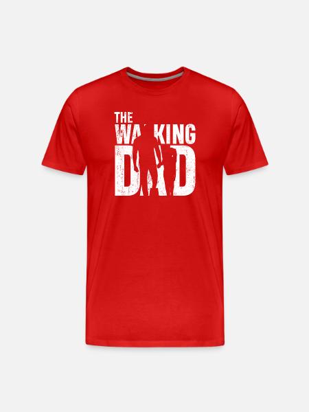 Walking With Dad Silhouette - Männer Premium Bio T-Shirt - Rot