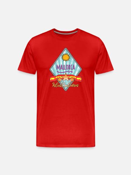 Mallorca Island Star Design - Men's Premium Organic T-Shirt - red