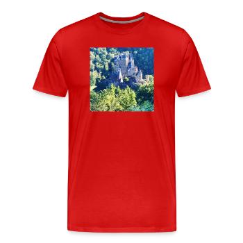 Château forestier à la campagne - T-shirt bio Premium Homme - rouge - Devant - Damien (186cm)