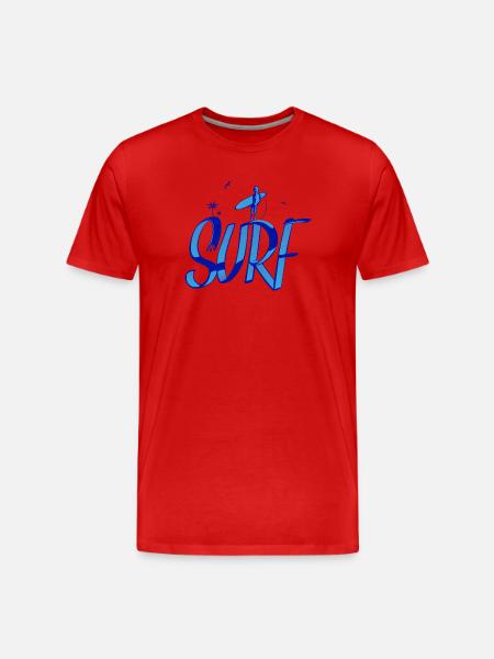 surfing, surfing, surfer - Men's Premium Organic T-Shirt - red