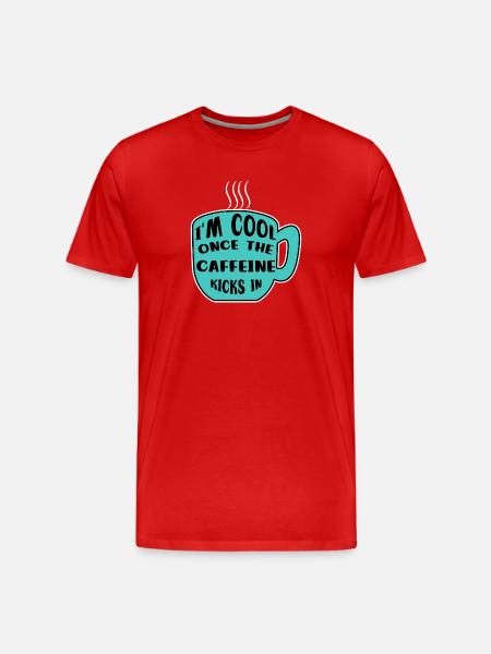 Koffein Kaffeetrinker Kaffeetasse Kaffee Statement - Männer Premium Bio T-Shirt - Rot