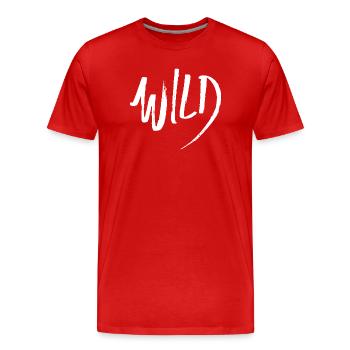 Sauvage (sombre) - T-shirt bio Premium Homme - rouge - Devant - Damien (186cm)