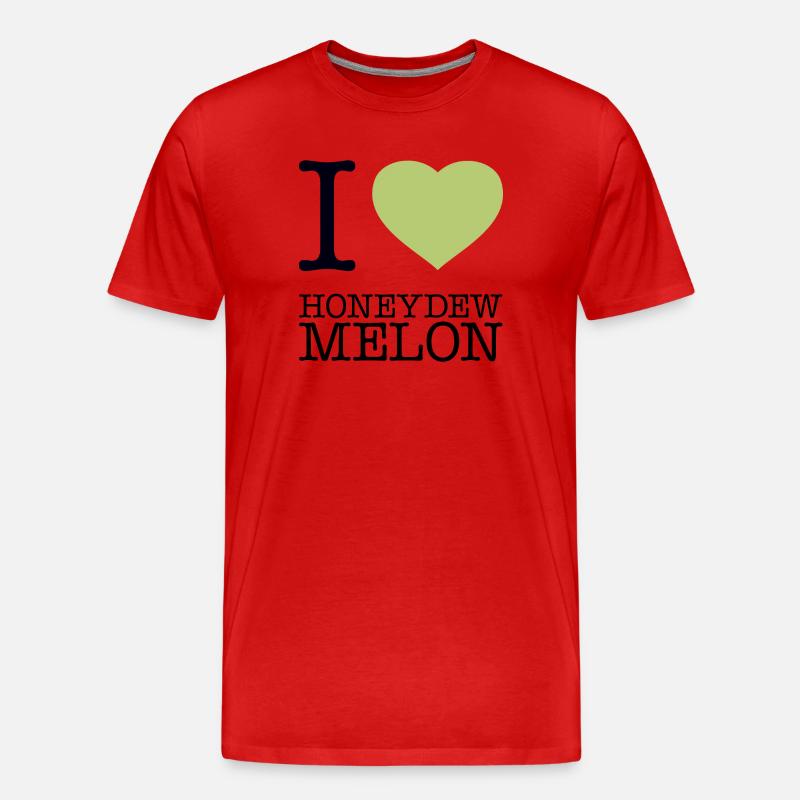 I LOVE HONEYDEW MELON Honigmelone - Männer Premium Bio T-Shirt - Rot