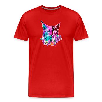 Lynx Cat Summer Colors - Men's Premium Organic T-Shirt - red - Front - Damien (186cm)