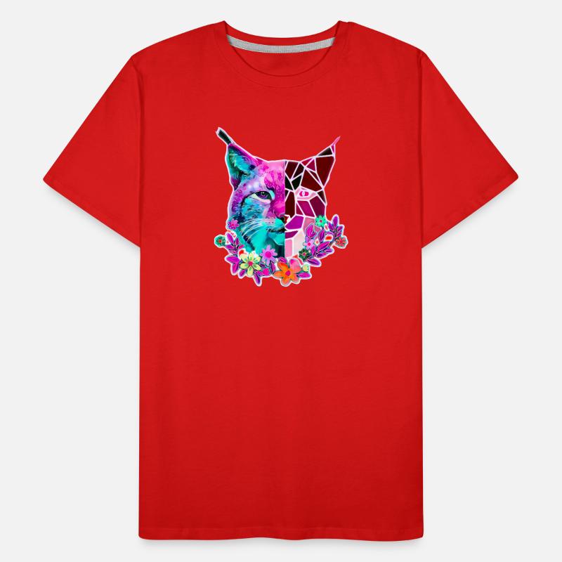 Lynx Cat Couleurs d’été T-shirt bio Premium Homme