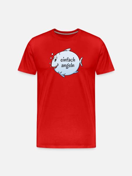 einfach angeln - Männer Premium Bio T-Shirt - Rot