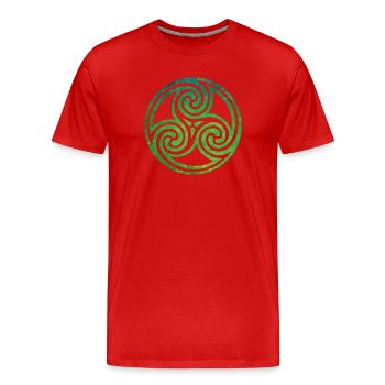 Celtic Knot - Men's Premium Organic T-Shirt - red - Front - Damien (186cm)