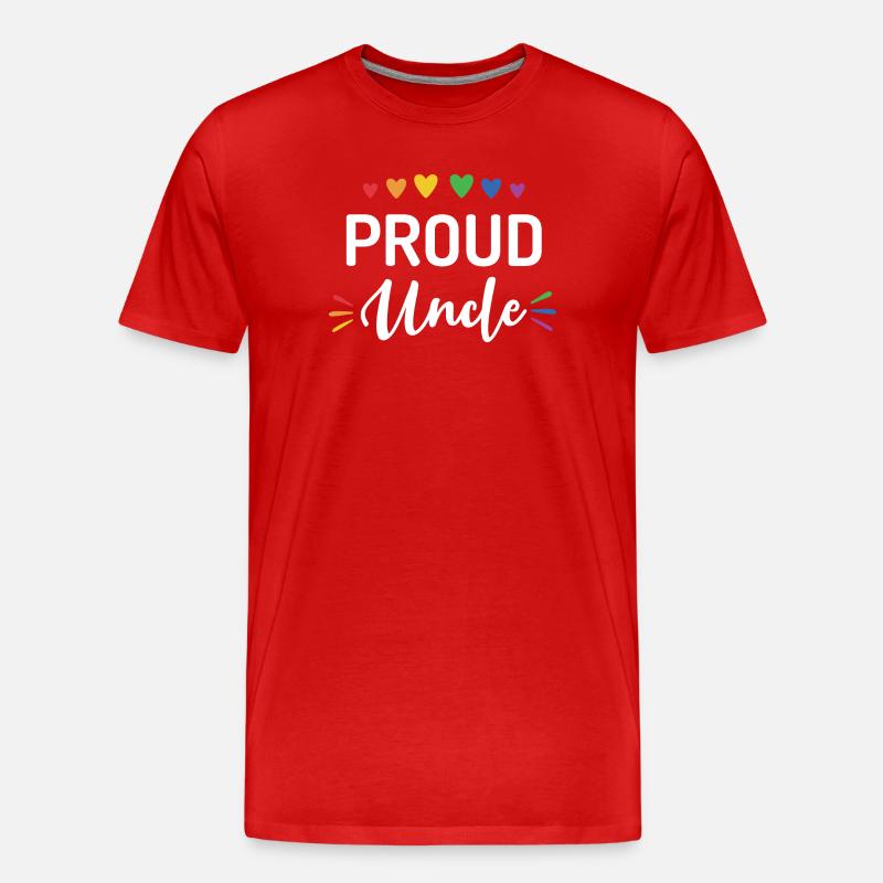 Stolzer Onkel - Männer Premium Bio T-Shirt - Rot